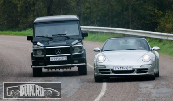 Porsche 911 Carrera и Mercedes Benz Гелентваген AMG сериала Физрук